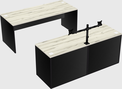 Parallel desk with credenza