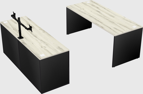 Parallel desk with credenza