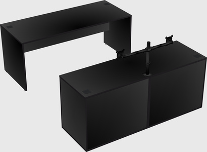 Parallel desk with credenza