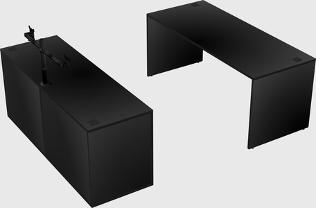 Parallel desk with credenza