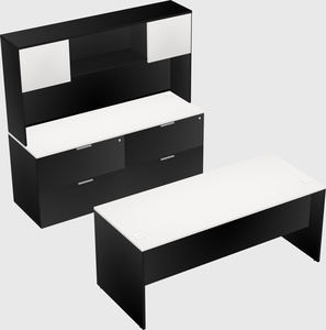Parallel desk with credenza
