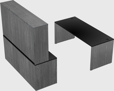 Parallel desk with credenza