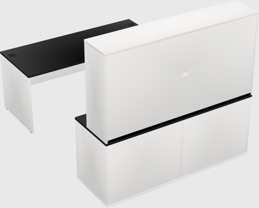 Parallel desk with credenza
