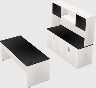 Parallel desk with credenza