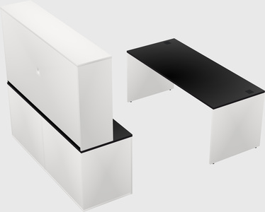 Parallel desk with credenza