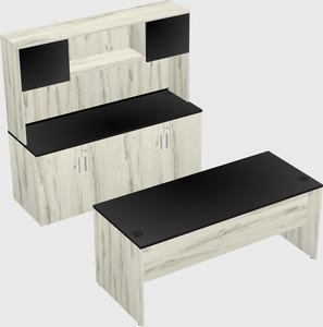 Parallel desk with credenza