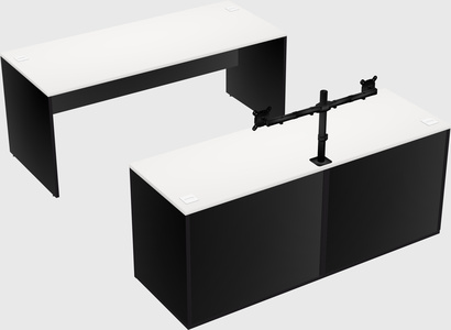 Parallel desk with credenza