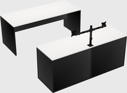 Parallel desk with credenza