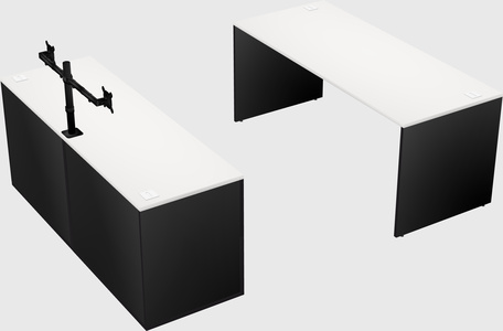 Parallel desk with credenza