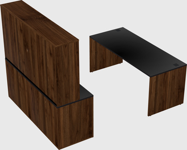 Parallel desk with credenza