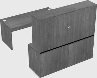 Parallel desk with credenza