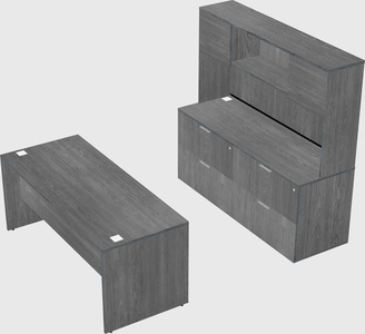 Parallel desk with credenza