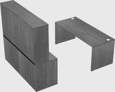 Parallel desk with credenza