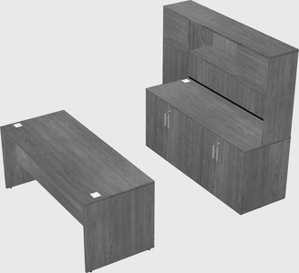 Parallel desk with credenza