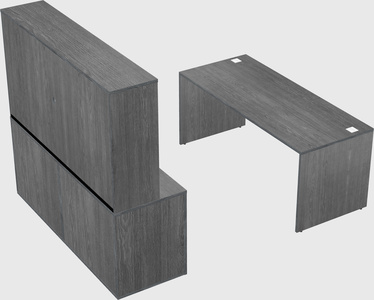 Parallel desk with credenza
