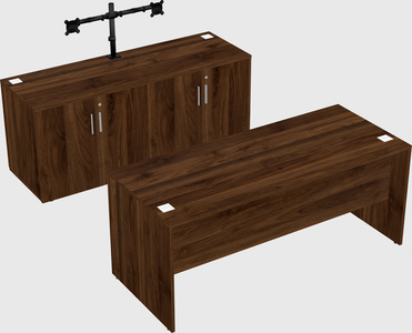 Parallel desk with credenza