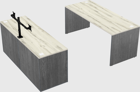 Parallel desk with credenza