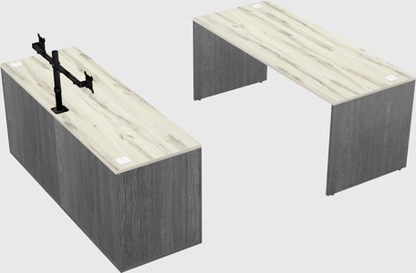 Parallel desk with credenza