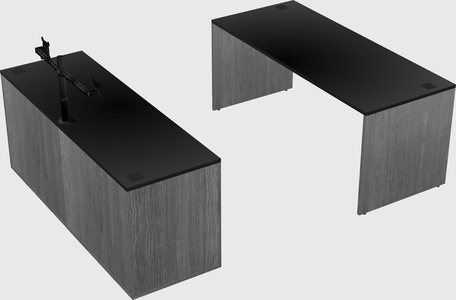 Parallel desk with credenza