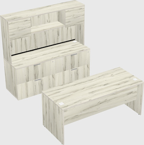 Parallel desk with credenza