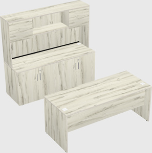 Parallel desk with credenza