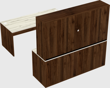 Parallel desk with credenza