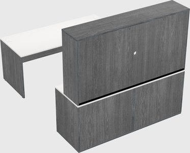 Parallel desk with credenza