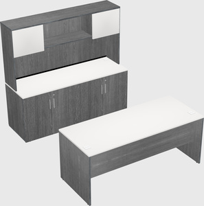 Parallel desk with credenza