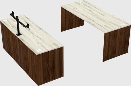 Parallel desk with credenza