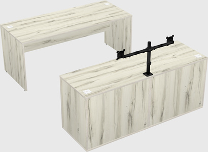 Parallel desk with credenza