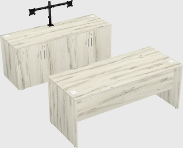Parallel desk with credenza