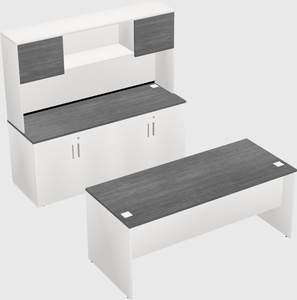 Parallel desk with credenza