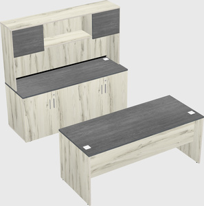 Parallel desk with credenza