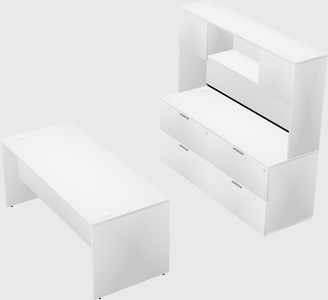 Parallel desk with credenza