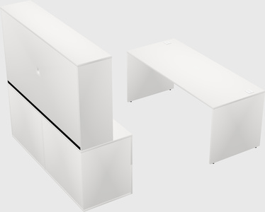 Parallel desk with credenza