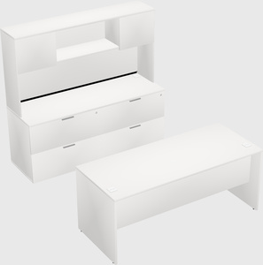 Parallel desk with credenza