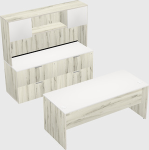 Parallel desk with credenza