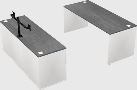 Parallel desk with credenza