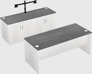 Parallel desk with credenza