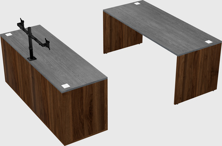 Parallel desk with credenza