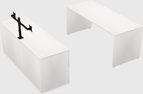 Parallel desk with credenza