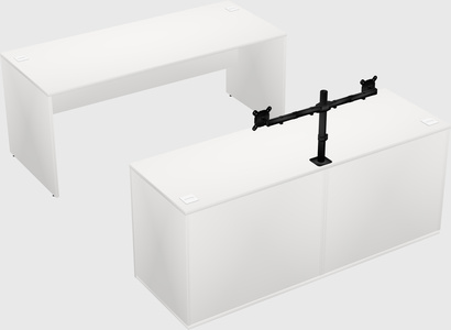 Parallel desk with credenza