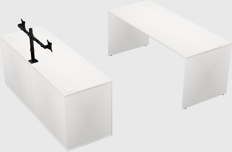 Parallel desk with credenza