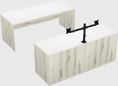 Parallel desk with credenza