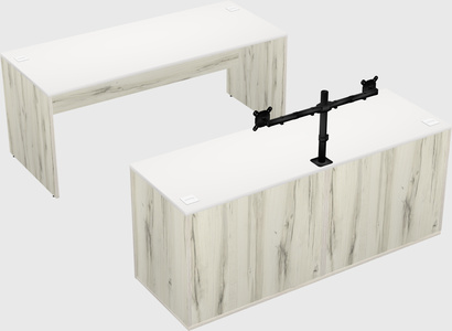 Parallel desk with credenza