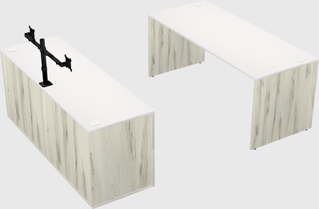 Parallel desk with credenza