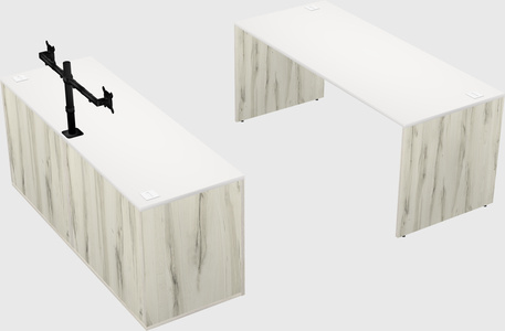 Parallel desk with credenza