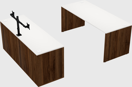 Parallel desk with credenza