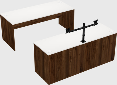 Parallel desk with credenza