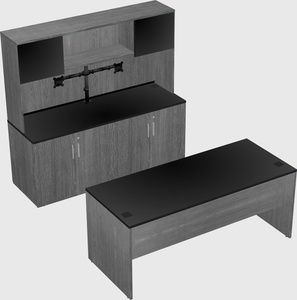 Parallel desk with credenza